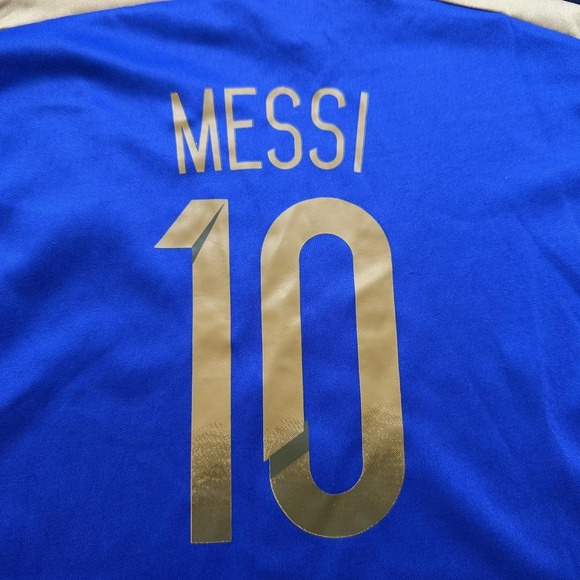 Argentina National Team Soccer Jersey Blue AFA Messi 10 Away Short Sleeve FIFA - Picture 7 of 8